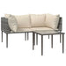 3 Piece Garden Lounge Set with Cushions Grey Poly Rattan