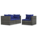 3 Piece Garden Lounge Set with Cushions Grey Poly Rattan