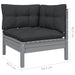 3 Piece Garden Lounge Set with Cushions Grey Solid Pinewood