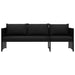 3 Piece Garden Lounge Set with Cushions Poly Rattan Black