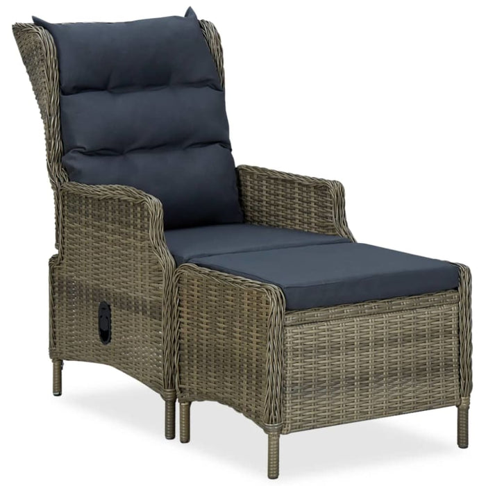 3 Piece Garden Lounge Set with Cushions Poly Rattan Brown