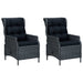 3 Piece Garden Lounge Set with Cushions Poly Rattan Dark