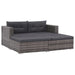 3 Piece Garden Lounge Set with Cushions Poly Rattan Grey