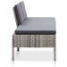3 Piece Garden Lounge Set with Cushions Poly Rattan Grey