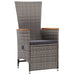 3 Piece Garden Lounge Set with Cushions Poly Rattan Grey