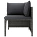3 Piece Garden Lounge Set with Cushions Poly Rattan Grey