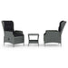 3 Piece Garden Lounge Set with Cushions Poly Rattan Light