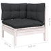3 Piece Garden Lounge Set with Cushions White Solid