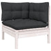 3 Piece Garden Lounge Set with Cushions White Solid