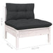 3 Piece Garden Lounge Set with Cushions White Solid