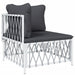 3 Piece Garden Lounge Set with Cushions White Steel Tonlnoa