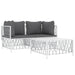 3 Piece Garden Lounge Set with Cushions White Steel Tonlnoa
