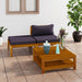 3 Piece Garden Lounge Set with Dark Grey Cushions Acacia