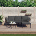 3 Piece Garden Lounge Set with Dark Grey Cushions Poly