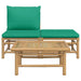 3 Piece Garden Lounge Set with Green Cushions Bamboo Tlxxkb
