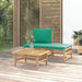 3 Piece Garden Lounge Set with Green Cushions Bamboo Tlxxkb