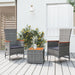 3 Piece Garden Lounge Set Grey Poly Rattan&solid Wood
