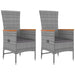 3 Piece Garden Lounge Set Grey Poly Rattan&solid Wood