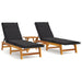 3 Piece Garden Lounge Set Poly Rattan&solid Wood Acacia