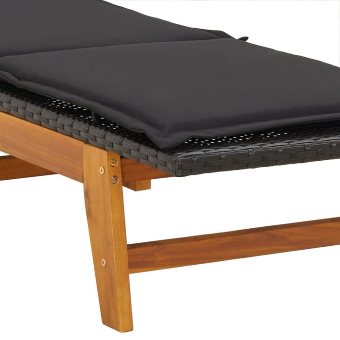 3 Piece Garden Lounge Set Poly Rattan&solid Wood Acacia