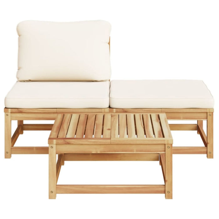 3 Piece Garden Lounge Set With Cushions Solid Wood Acacia