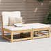 3 Piece Garden Lounge Set With Cushions Solid Wood Acacia