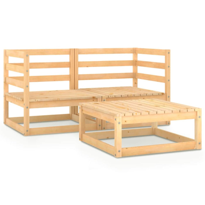 3 Piece Garden Lounge Set Solid Pinewood Tbipxak