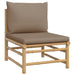 3 Piece Garden Lounge Set with Taupe Cushions Bamboo Tlxxnt