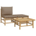 3 Piece Garden Lounge Set with Taupe Cushions Bamboo Tlxxnt