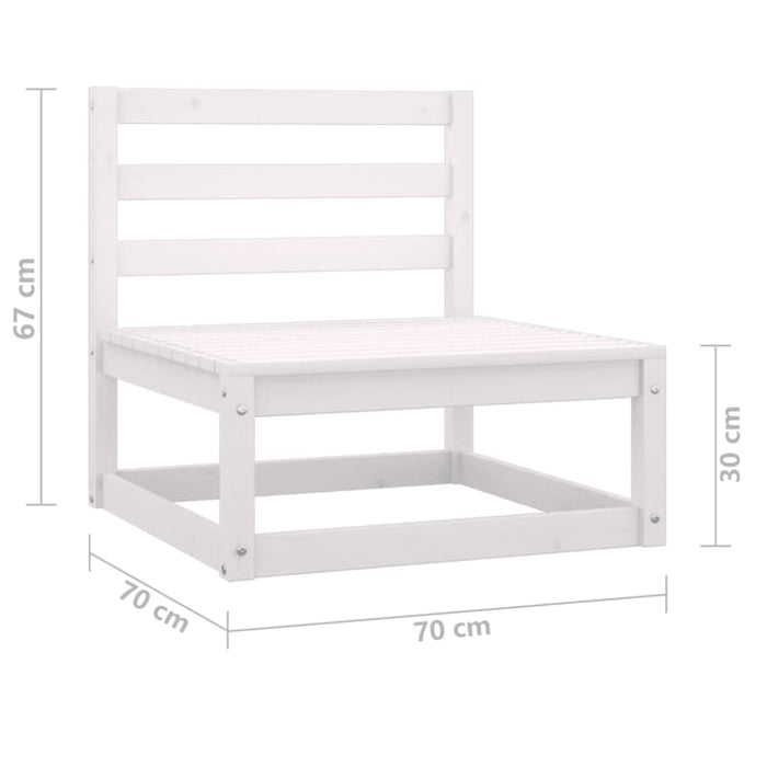 3 Piece Garden Lounge Set White Solid Wood Pine Tbipaib
