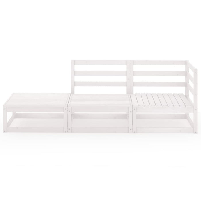 3 Piece Garden Lounge Set White Solid Wood Pine Tbipaib