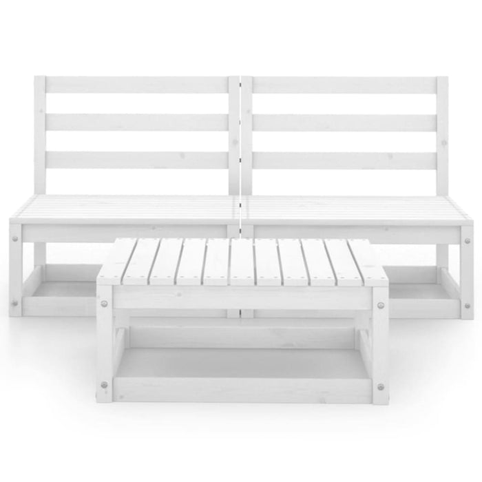 3 Piece Garden Lounge Set White Solid Wood Pine Tbipxtp