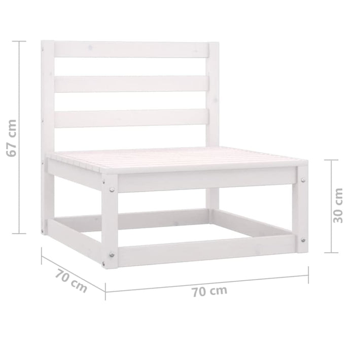 3 Piece Garden Lounge Set White Solid Wood Pine Tbipxtp