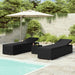 3 Piece Garden Sun Loungers with Tea Table Poly Rattan