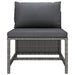 3 Piece Garden Sofa Set with Cushions Grey Poly Rattan
