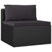 3 Piece Garden Sofa Set with Cushions Poly Rattan Black