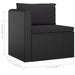 3 Piece Garden Sofa Set with Cushions Poly Rattan Black