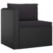 3 Piece Garden Sofa Set with Cushions Poly Rattan Black