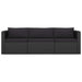 3 Piece Garden Sofa Set with Cushions Poly Rattan Black