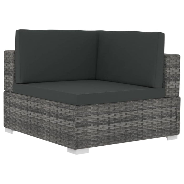 3 Piece Garden Sofa Set with Cushions Poly Rattan Grey Aixll