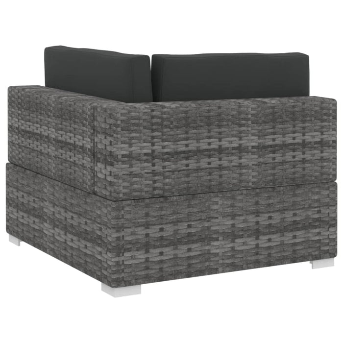 3 Piece Garden Sofa Set with Cushions Poly Rattan Grey Aixll