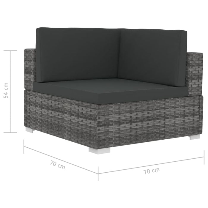 3 Piece Garden Sofa Set with Cushions Poly Rattan Grey Aixll