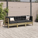 3 Piece Garden Sofa Set With Cushions Impregnated Wood Pine