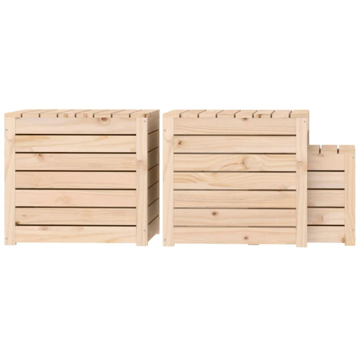 3 Piece Garden Box Set Solid Wood Pine Nxtkpp
