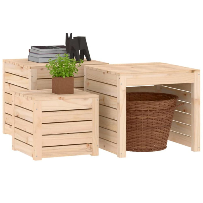3 Piece Garden Box Set Solid Wood Pine Nxtkpp