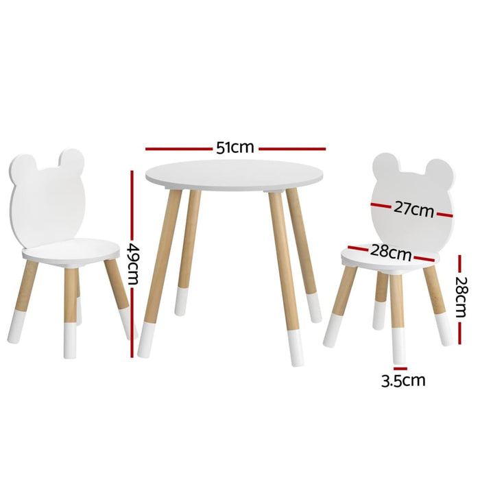 3 Piece Kids Table and Chairs Set Activity Playing Study