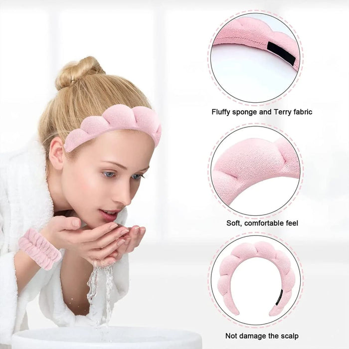 3 Piece Microfiber Spa Headband Set For Face Washing