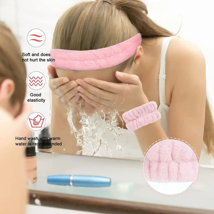 3 Piece Microfiber Spa Headband Set For Face Washing