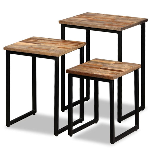 3 Piece Nesting Coffee Table Set Solid Reclaimed Teak Xapabi