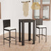 3 Piece Outdoor Bar Set with Cushions Poly Rattan Black